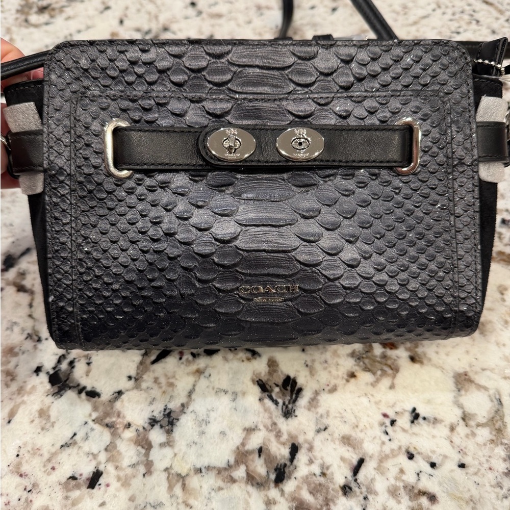 Coach Black Blake Textured Crossbody Bag